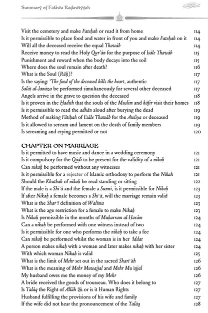 Fatawa Radawiyya - A summary