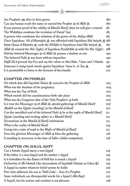 Fatawa Radawiyya - A summary