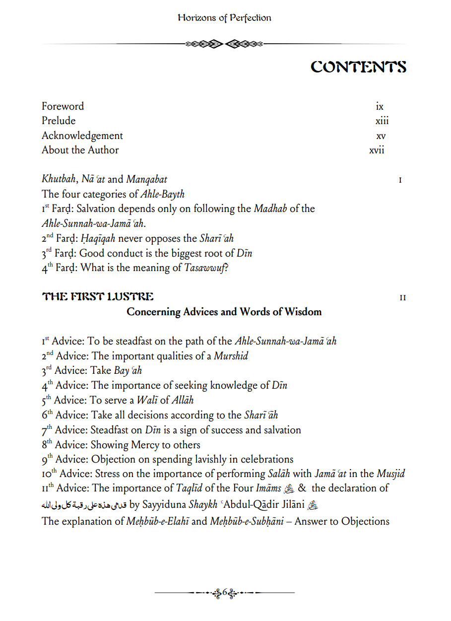 Horizons of Perfection - A manual on Sufism
