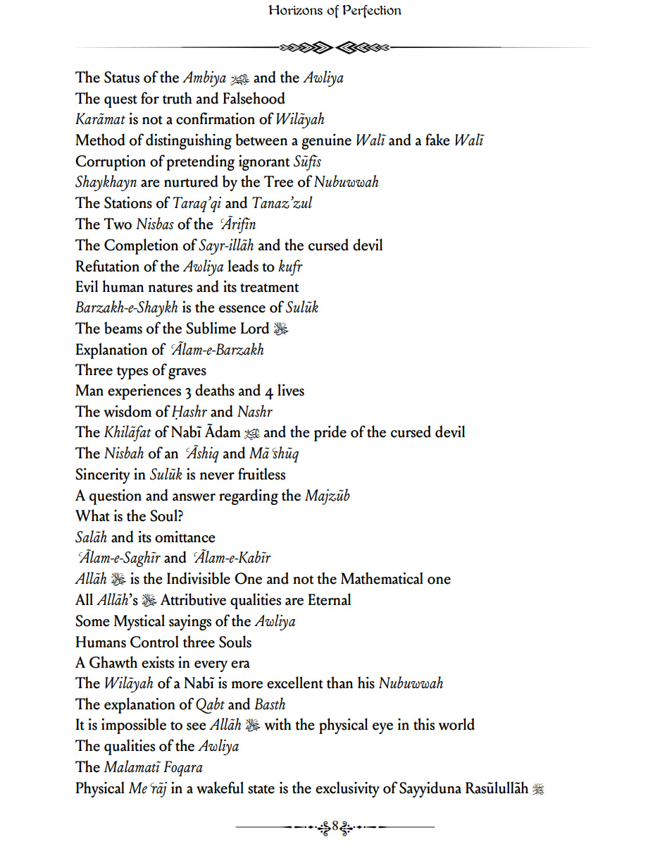 Horizons of Perfection - A manual on Sufism