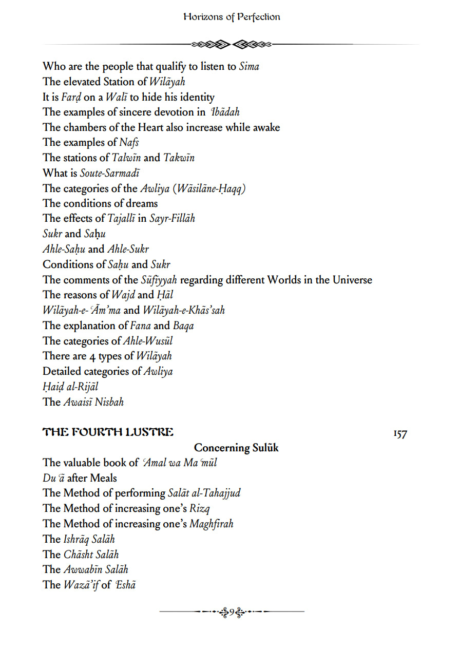 Horizons of Perfection - A manual on Sufism